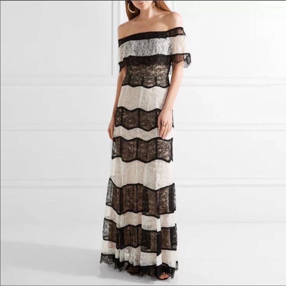 NWT lace off the shoulder gown XS